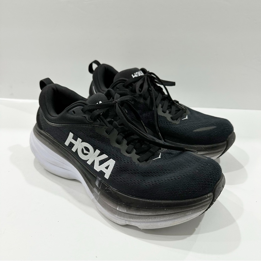 Hoka One One Black and White Women's Running Shoes